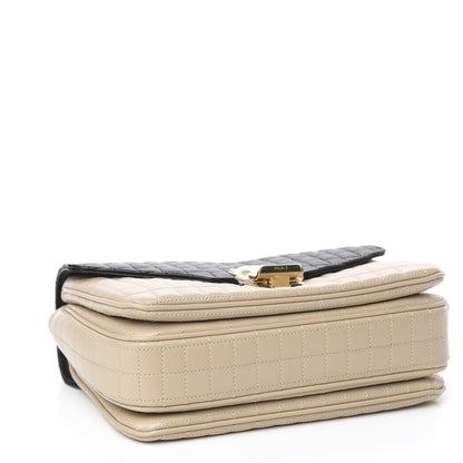 Celine Calfskin Quilted Medium C Bag Black Beige 4 of 10