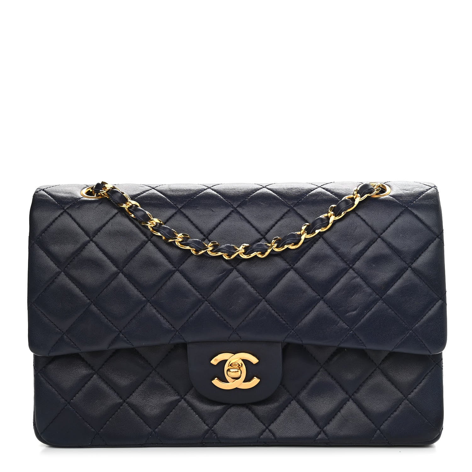 Chanel Lambskin Quilted Small Double Flap Navy 1 of 19