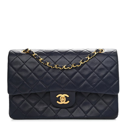 Chanel Lambskin Quilted Small Double Flap Navy 1 of 19