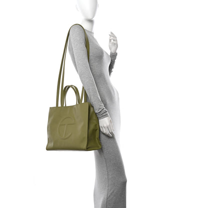 Telfar Vegan Leather Medium Shopping Bag Drab 2 of 13