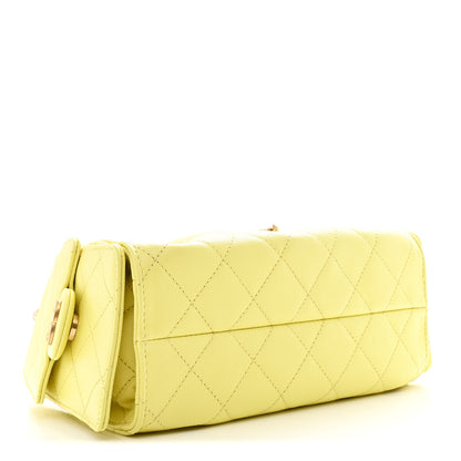 Chanel Caviar Quilted Mini Chanel 25 Handbag Light Yellow 4 of 11
