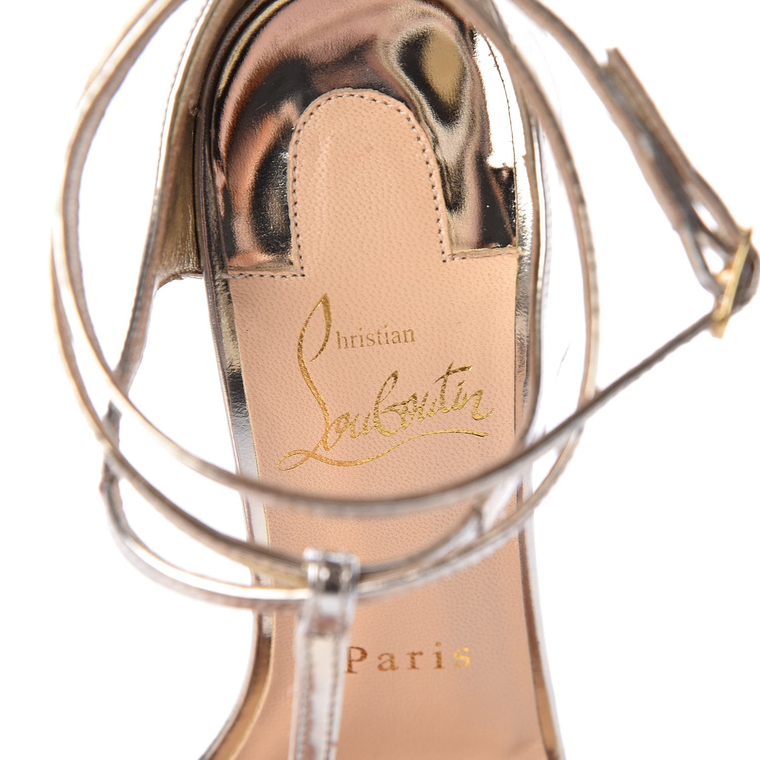 Christian Louboutin Metallic Calfskin Benedetta 120 Sandals 35 Light Gold 6 of 9