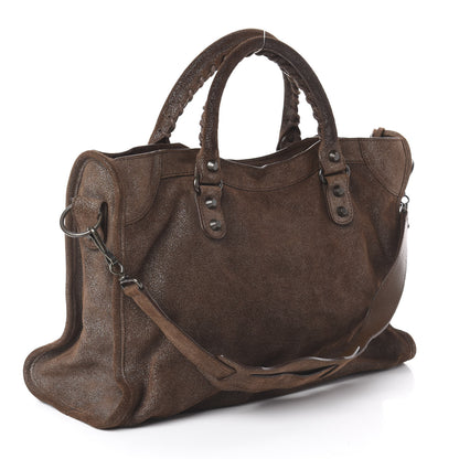 Balenciaga Metallic Craquele Calfskin Classic Hardware City Bronze 2 of 7