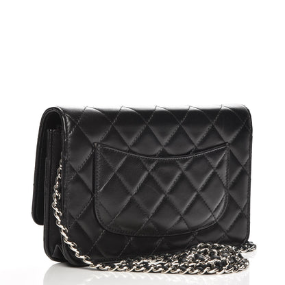Chanel Lambskin Quilted Wallet On Chain WOC Black 3 of 9
