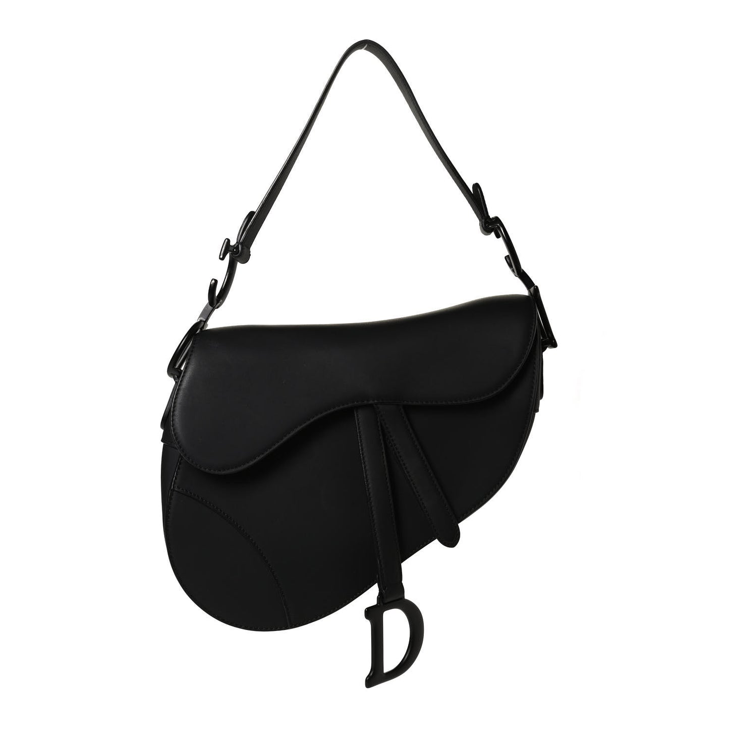 Ultra Matte Calfskin Saddle Bag Black