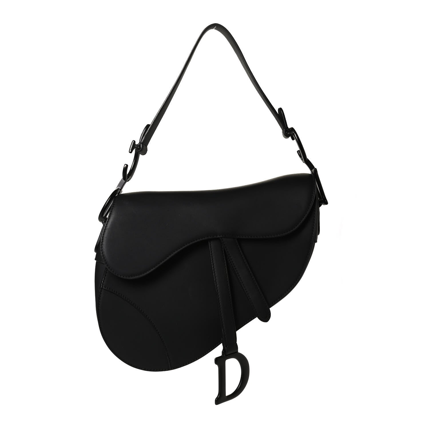 Christian Dior Ultra Matte Calfskin Saddle Bag Black 1 of 12