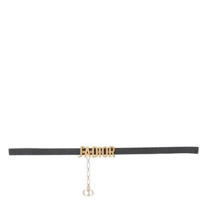 Christian Dior Grosgrain Ribbon J'Adior Logo Choker Necklace Black 1 of 4
