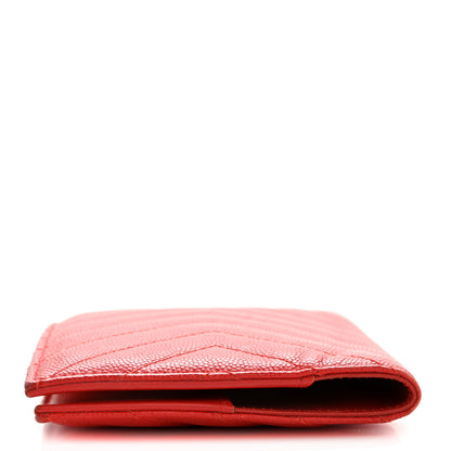 Chanel Caviar Chevron Quilted Passport Holder Red 8 of 9