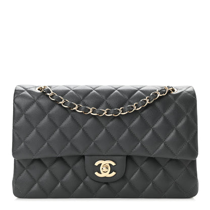Chanel Caviar Quilted Medium Double Flap Dark Grey 1 of 11