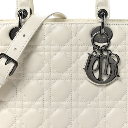 Christian Dior Lambskin Cannage Medium Lady Dior White 8 of 10