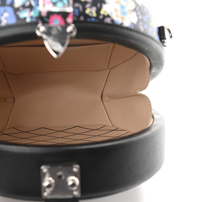 Louis Vuitton Calfskin Floral Print Petite Boite Chapeau Black 5 of 8