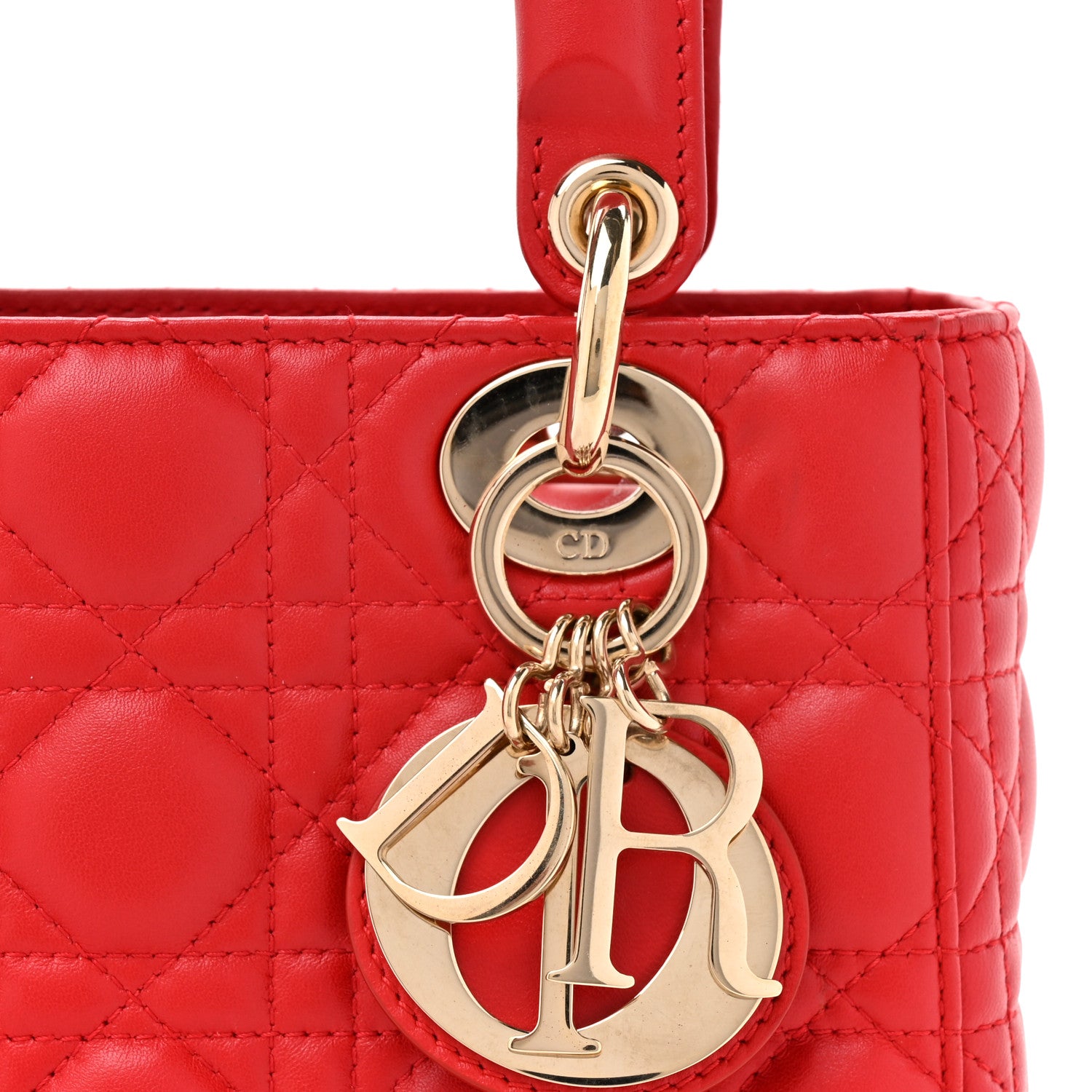 Christian Dior Lambskin Cannage Small My ABCDior Lady Dior Red 8 of 14