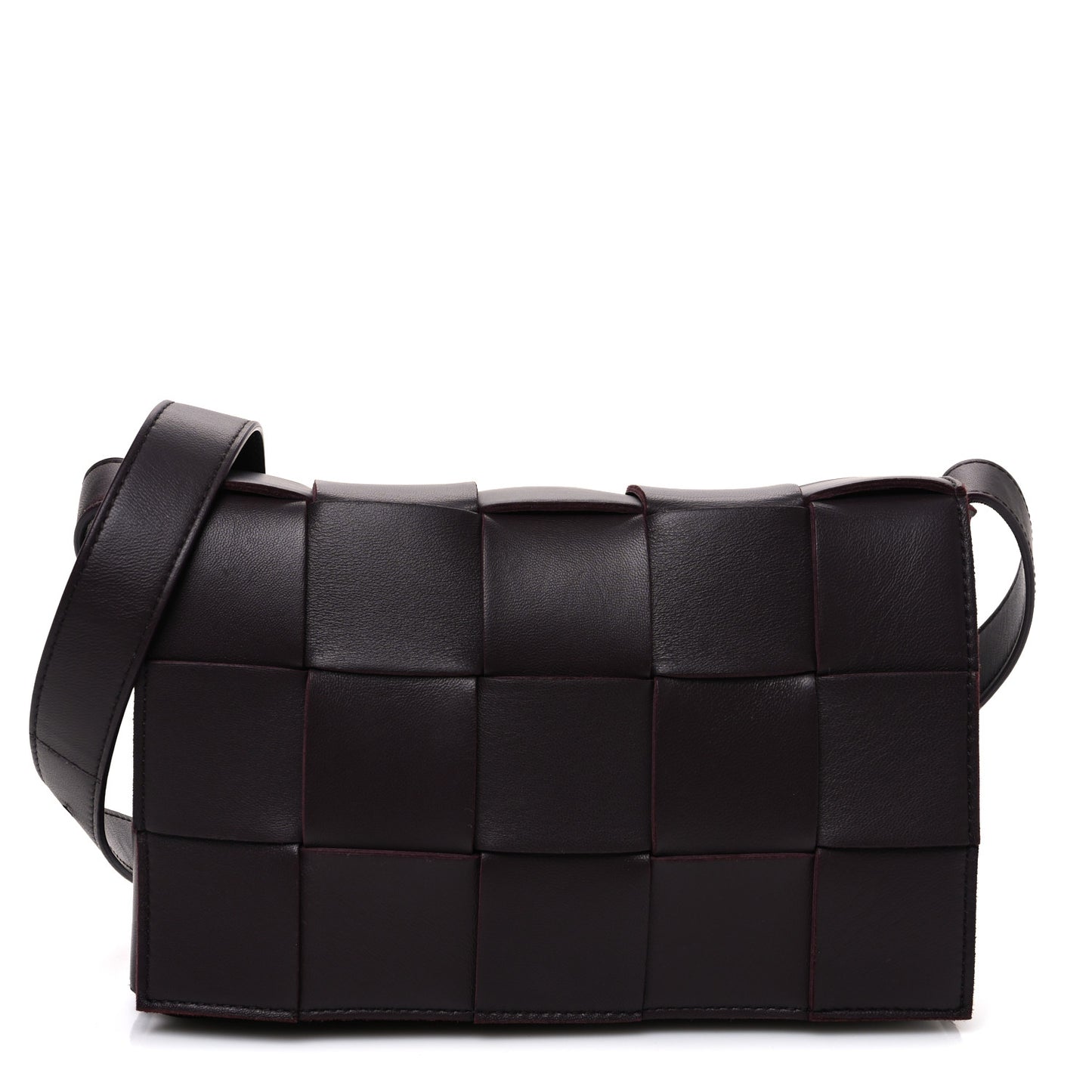 Lambskin Maxi Intreccio Small Cassette Crossbody Bag Grape