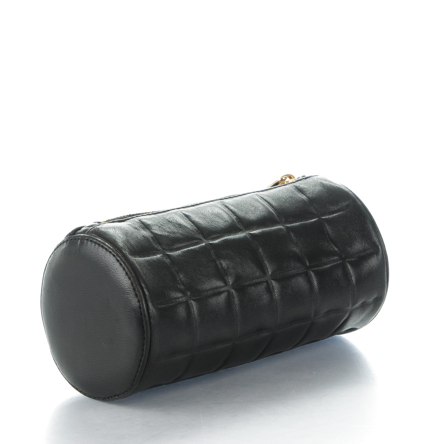 Lambskin Chocolate Bar Cosmetic Pouch Black
