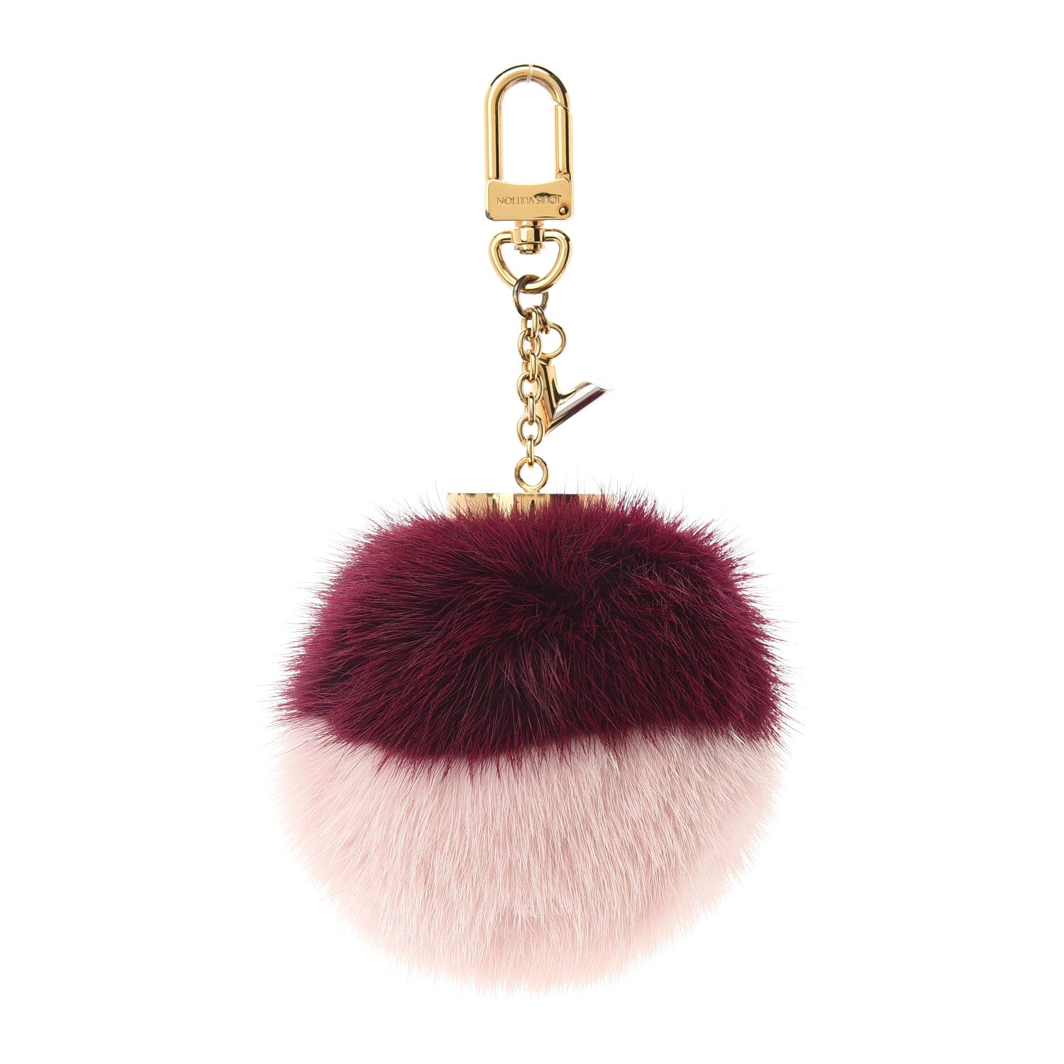 Louis Vuitton Mink Fur Bubble Duo Bag Charm Violet Pink 3 of 5
