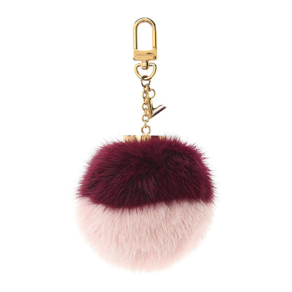 Louis Vuitton Mink Fur Bubble Duo Bag Charm Violet Pink 3 of 5