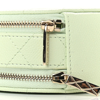 Chanel Caviar Quilted Round Handle With Care Vanity With Chain Light Green 8 of 9