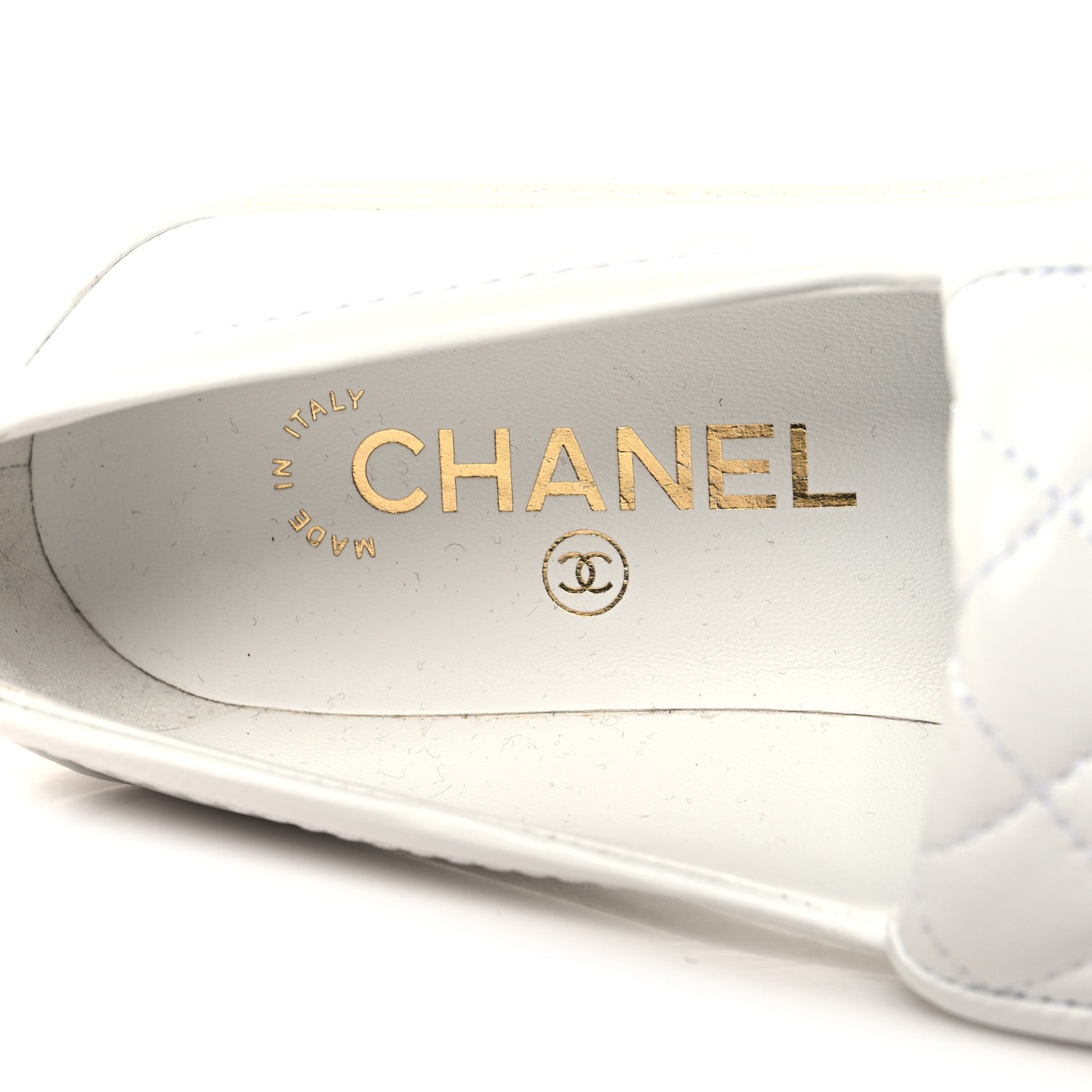 Chanel Crumpled Lambskin Quilted CC Turnlock Loafers 37 White 9 of 10