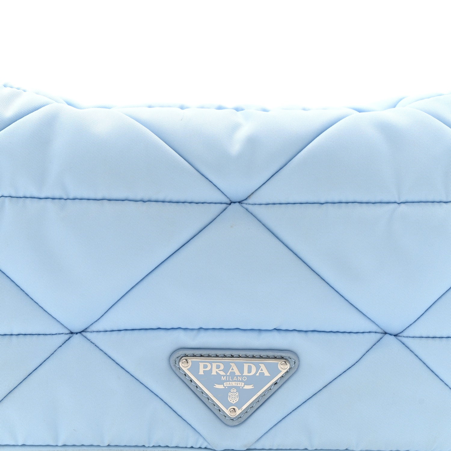Prada Re-Nylon Quilted Padded Flap Shoulder Bag Celeste 9 of 20