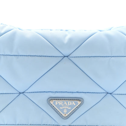 Prada Re-Nylon Quilted Padded Flap Shoulder Bag Celeste 9 of 20
