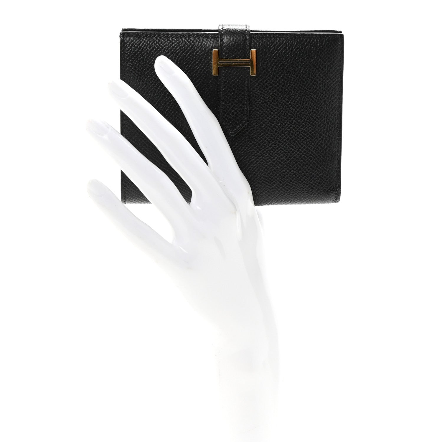 Hermes Epsom Bearn Compact Wallet Black 2 of 7