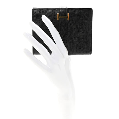 Hermes Epsom Bearn Compact Wallet Black 2 of 7