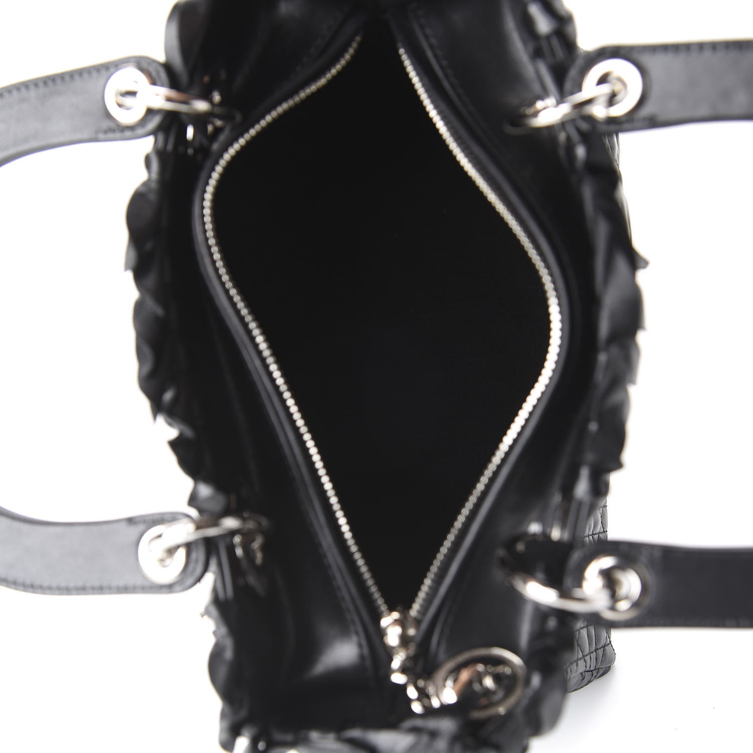 Christian Dior Lambskin Cannage Bow Medium Lady Dior Black 4 of 11