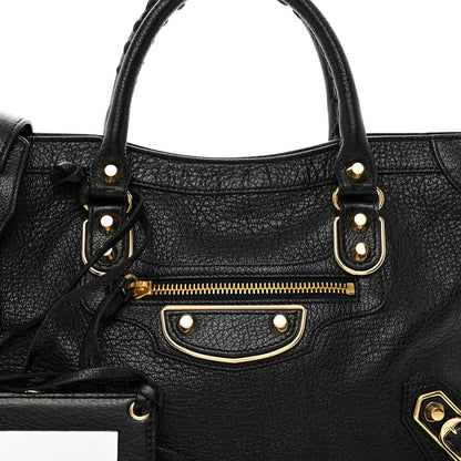 Balenciaga Chevre Gold Metallic Edge Hardware S City Black 5 of 10