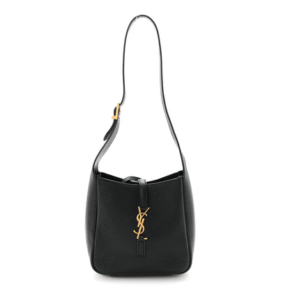 Saint Laurent Grained Calfskin Baby Le 5 A 7 Supple Hobo Black 1 of 11