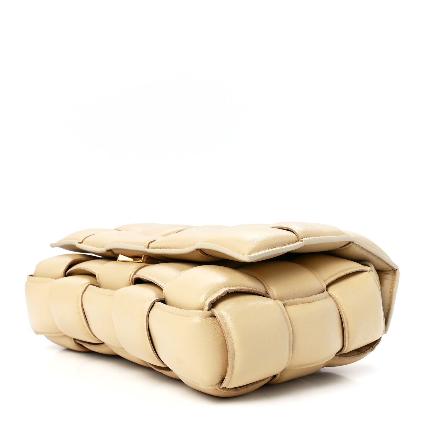 Nappa Maxi Intreccio Padded Cassette Crossbody Bag Porridge