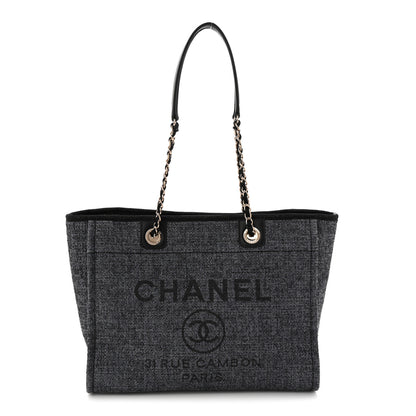 Chanel Woven Straw Raffia Small Deauville Tote Blue 1 of 10
