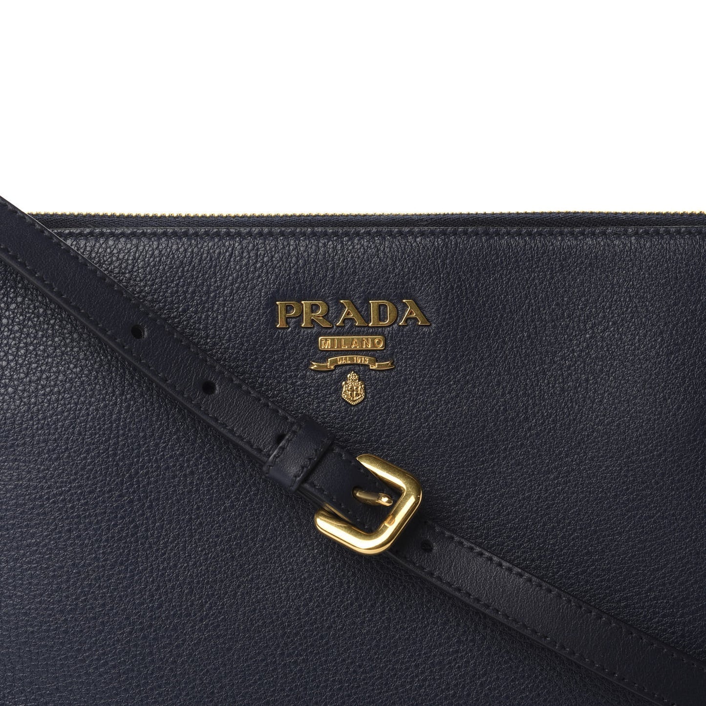 Vitello Daino Zippered Shoulder Bag Baltico