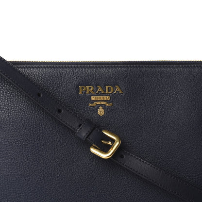 Prada Vitello Daino Zippered Shoulder Bag Baltico 12 of 12