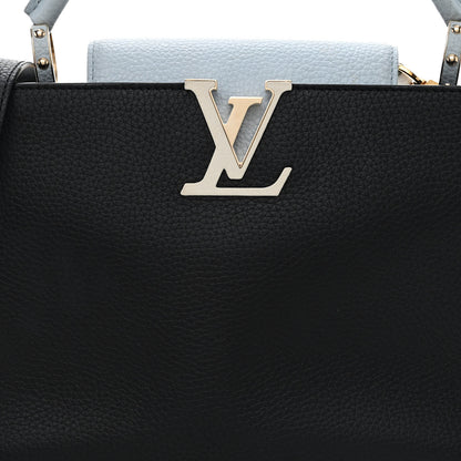 Louis Vuitton Taurillon Capucines MM Black Blue White 7 of 12