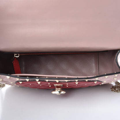 Valentino Garavani Nappa Quilted Heart Medium Rockstud Spike Shoulder Bag Poudre 5 of 7