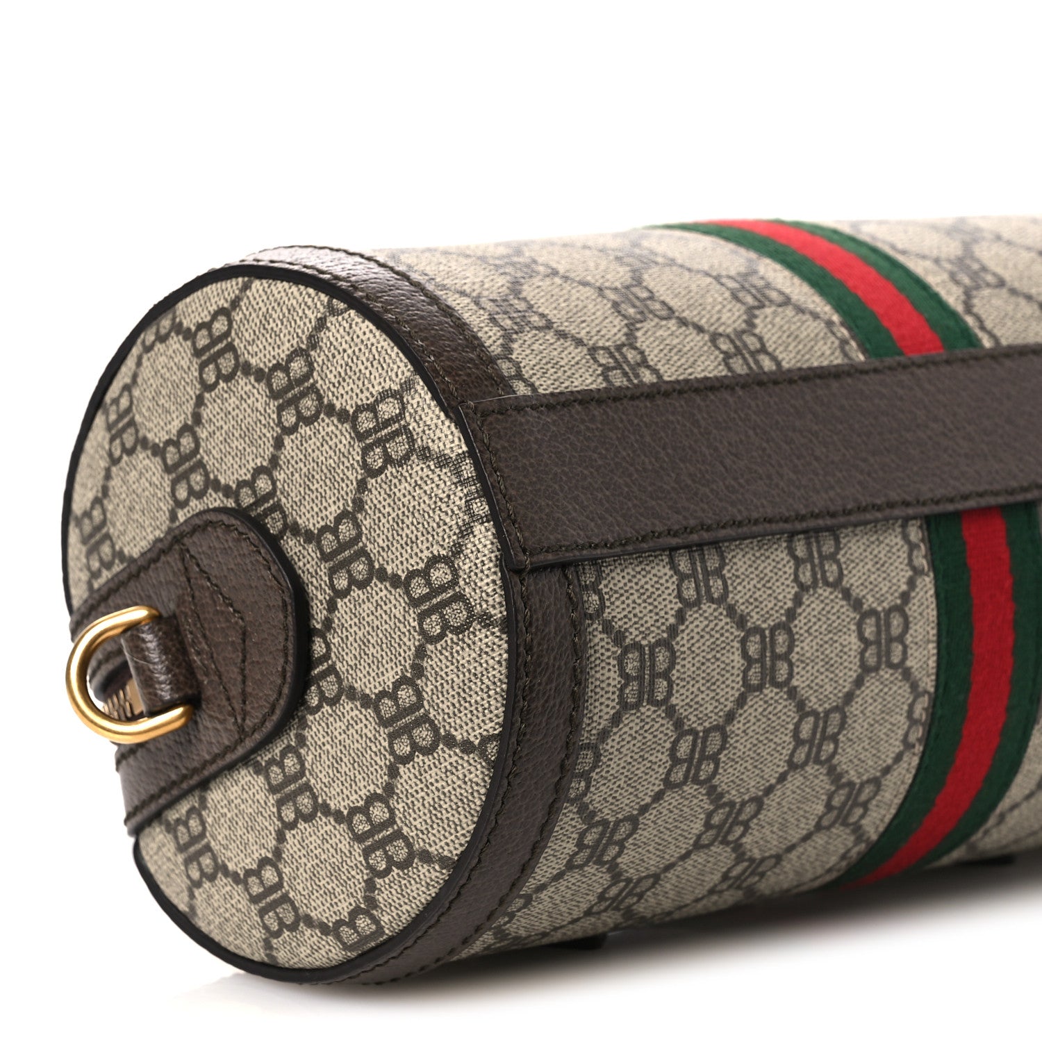 Gucci X BALENCIAGA BB Supreme Monogram Web Small Ophidia Boston Bag Beige New Acero 23 of 28