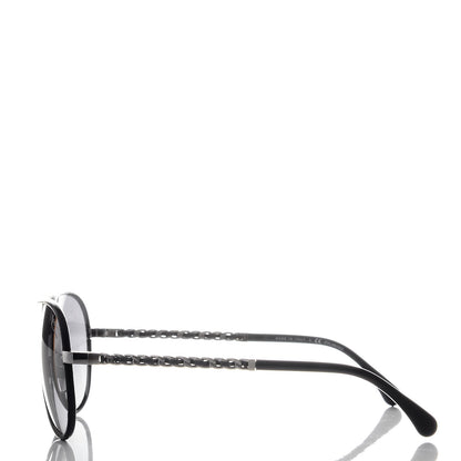 Chanel Polarized Pilot Winter Sunglasses 4219 Black 3 of 7