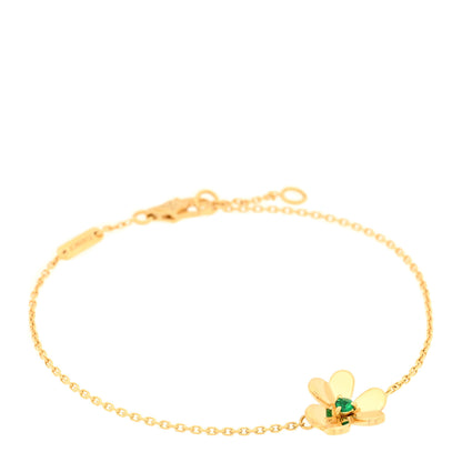 Van Cleef & Arpels 18K Yellow Gold Emerald Mini Frivole Bracelet 1 of 5