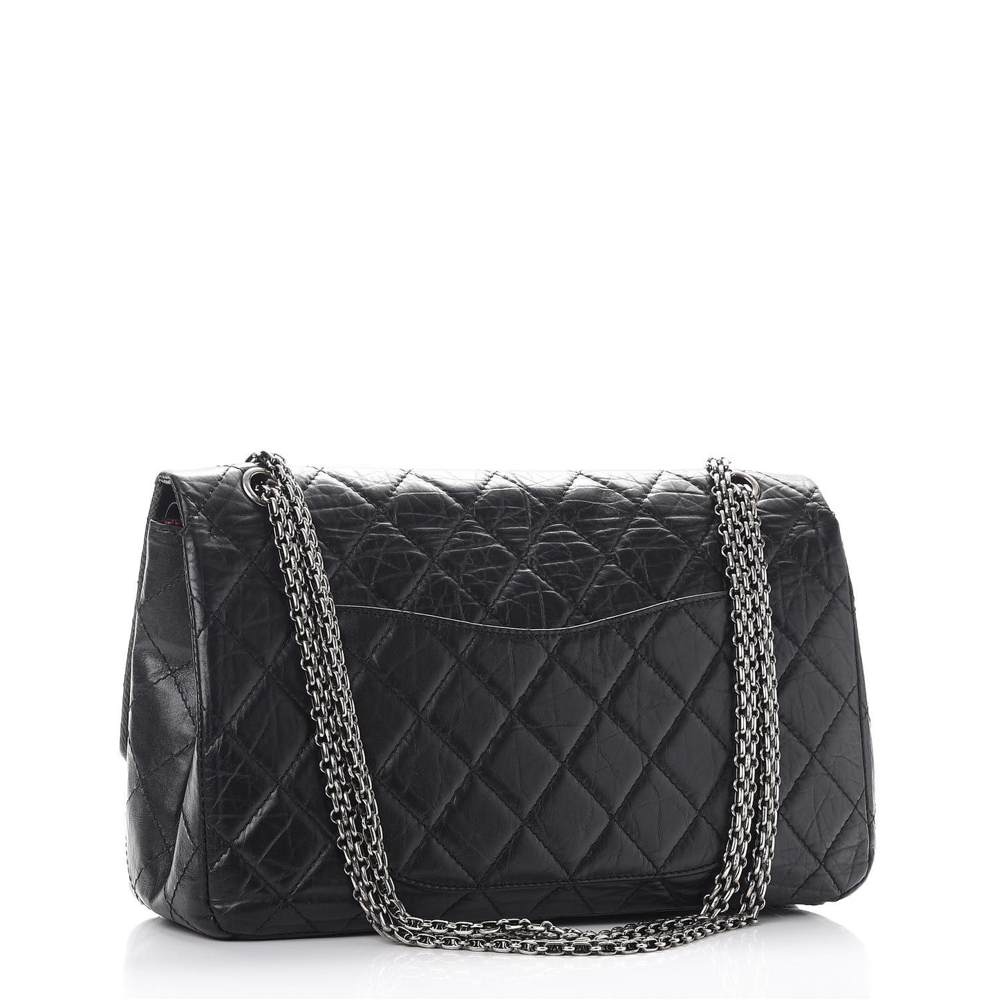 Aged Calfskin Quilted 2.55 Reissue 227 Flap Black