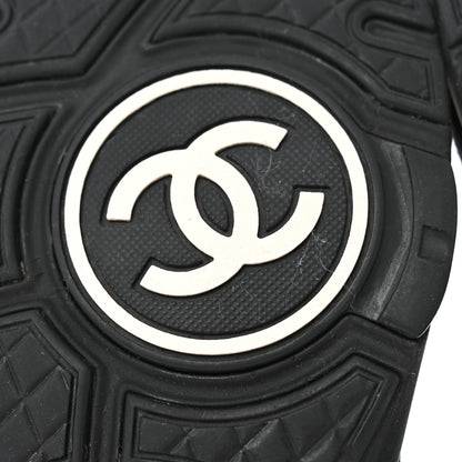 Chanel Fabric Calfskin Suede CC Mens Sneakers 42 Black 8 of 9