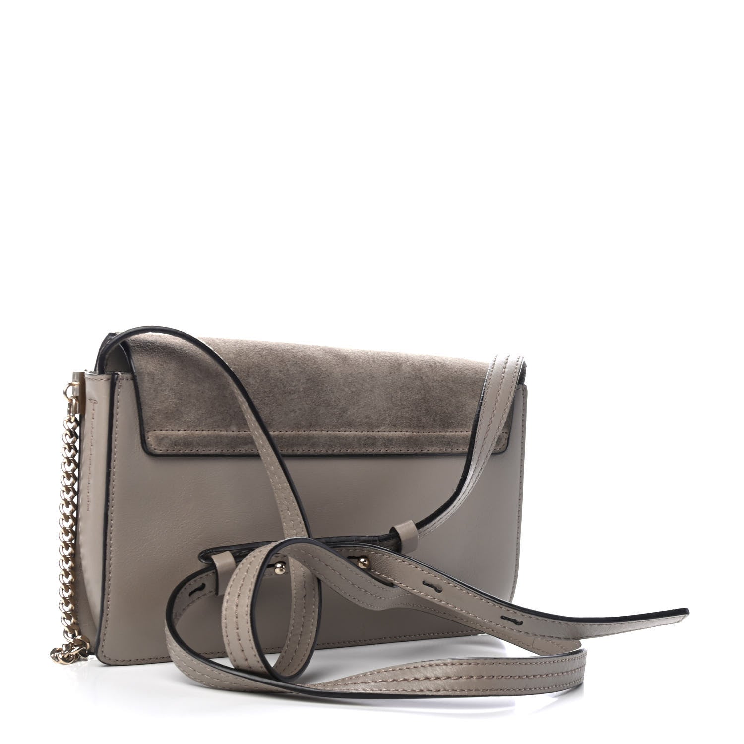 Chloe Suede Calfskin Small Faye Shoulder Bag Motty Grey 2 of 4