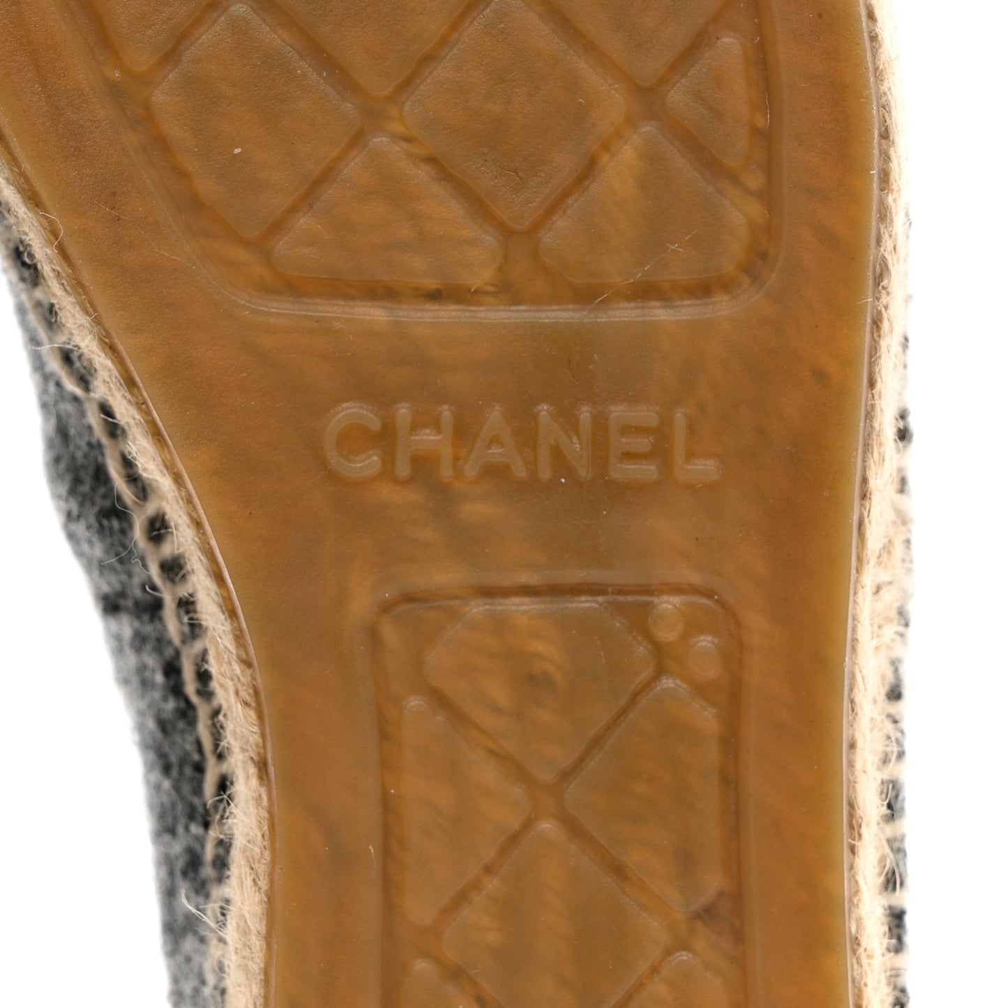 Tweed Velvet CC Espadrilles 39 Grey Black