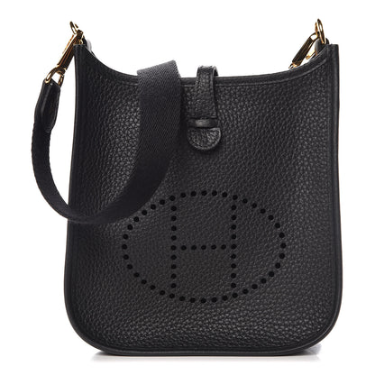 Hermes Taurillon Clemence Evelyne TPM Black 1 of 9