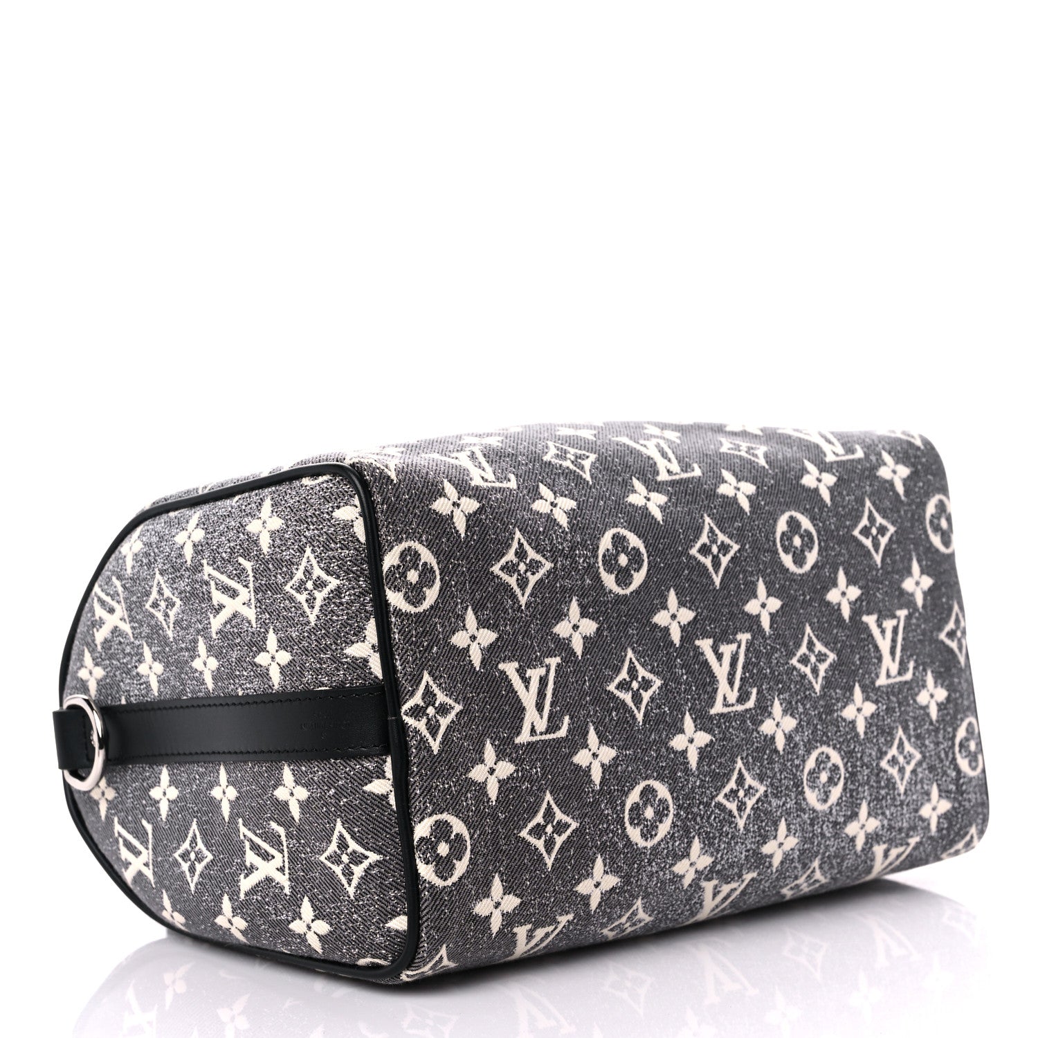 Louis Vuitton Denim Monogram Jacquard Speedy Bandouliere 25 Black 4 of 9