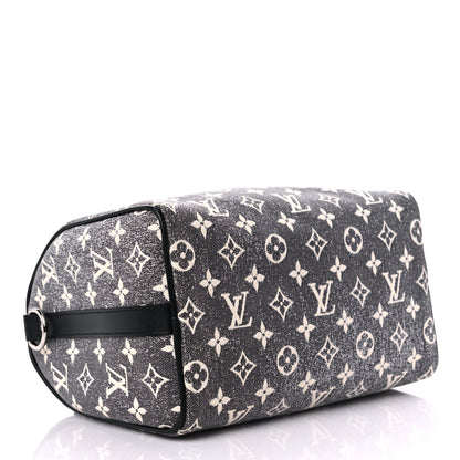 Louis Vuitton Denim Monogram Jacquard Speedy Bandouliere 25 Black 4 of 9