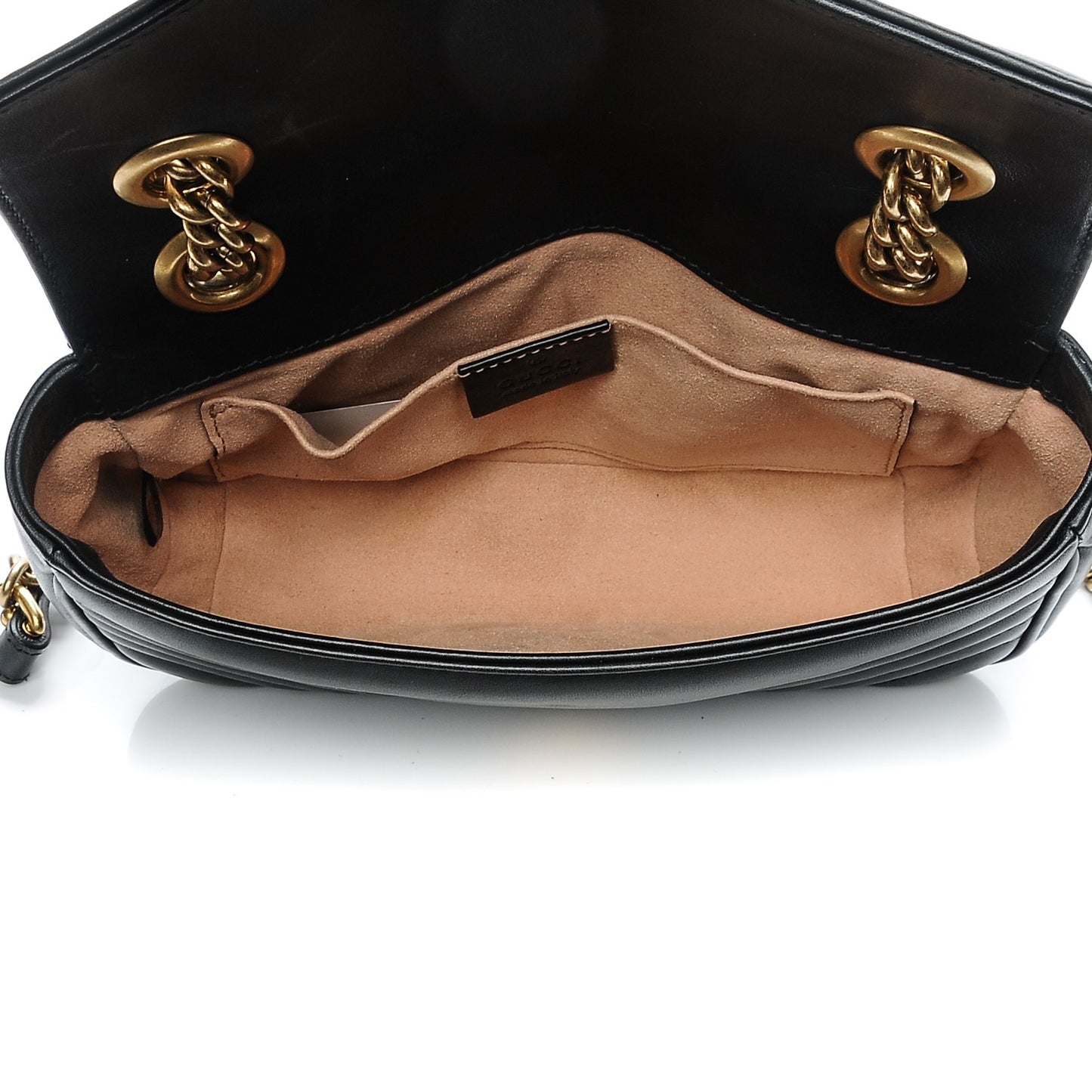 Calfskin Matelasse Mini GG Marmont Shoulder Bag Black