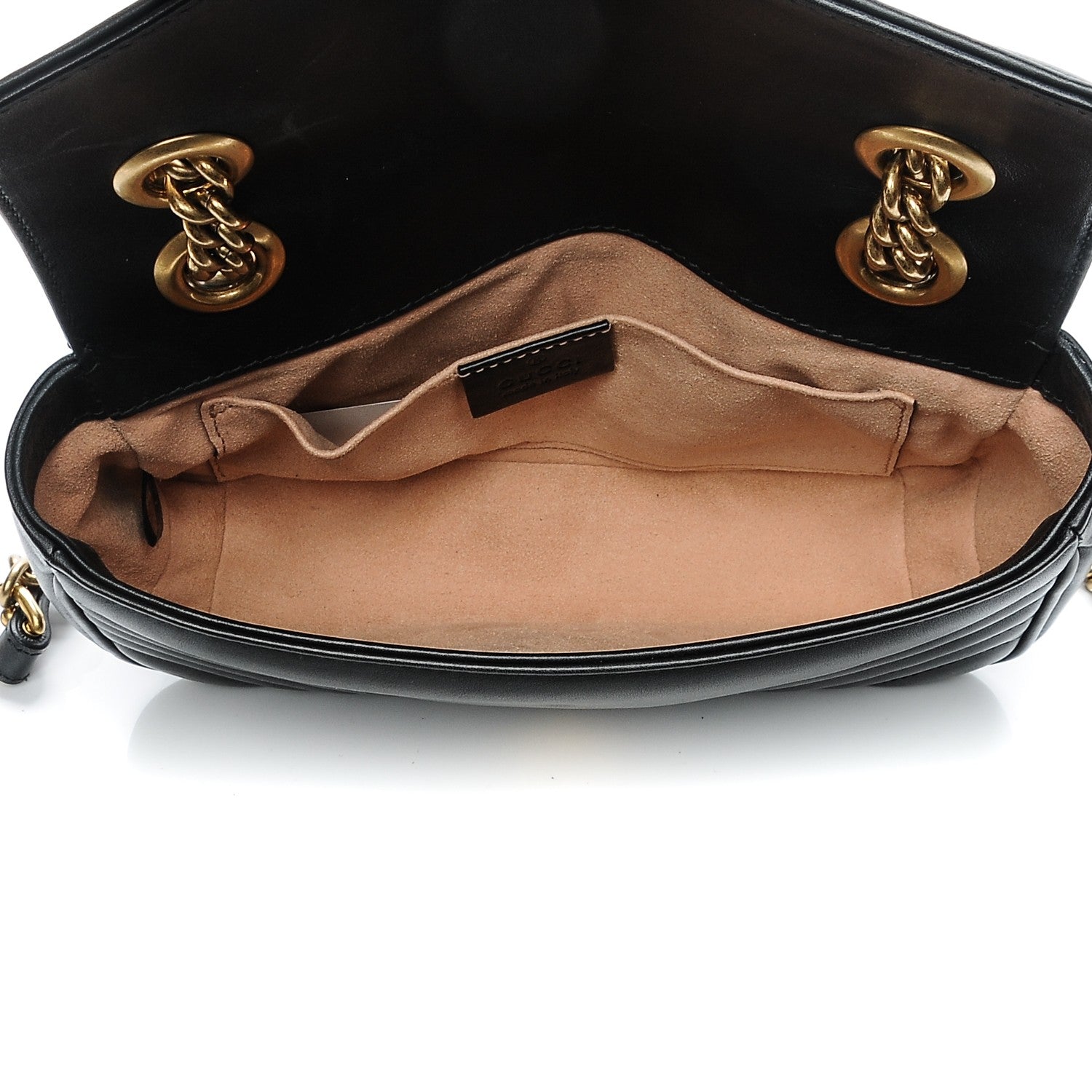 Gucci Calfskin Matelasse Mini GG Marmont Shoulder Bag Black 5 of 6