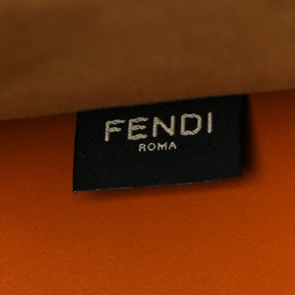Fendi Vitello King Tamponato Plexiglass Logo Embossed Large Fendi Sunshine Shopper Tote Cuoio 7 of 13