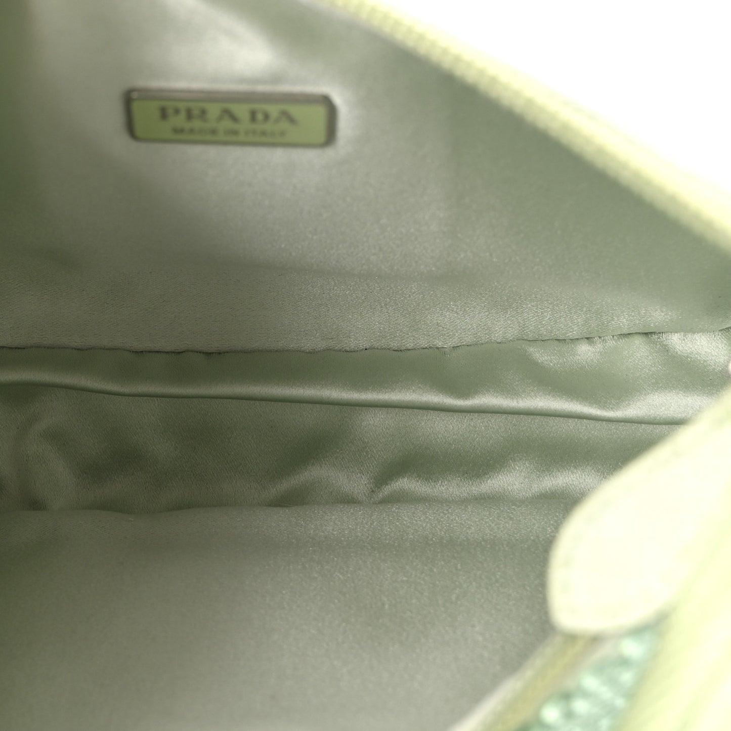 Satin Crystal Mini Re-Edition 2000 Bag Acqua