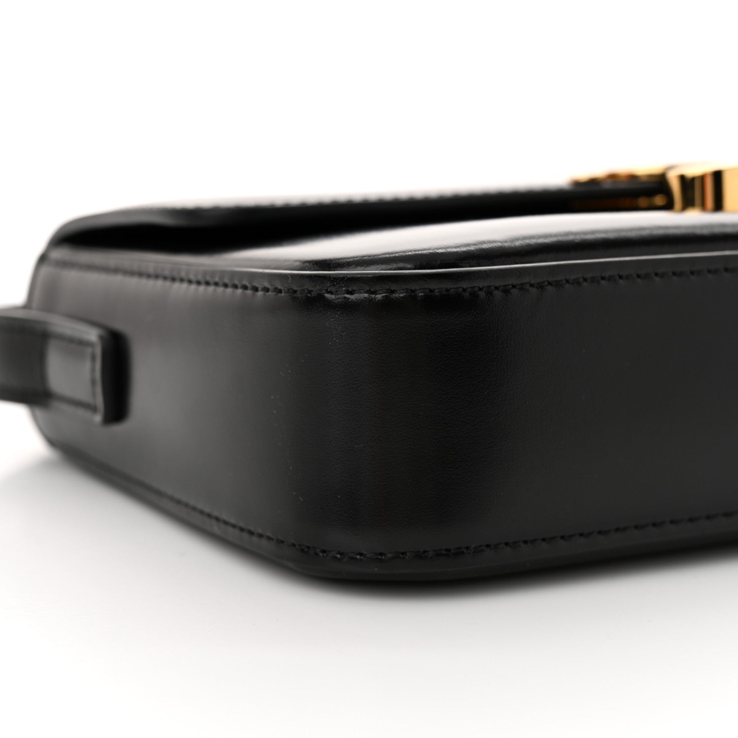 Celine Shiny Calfskin Triomphe Shoulder Bag Black 10 of 11
